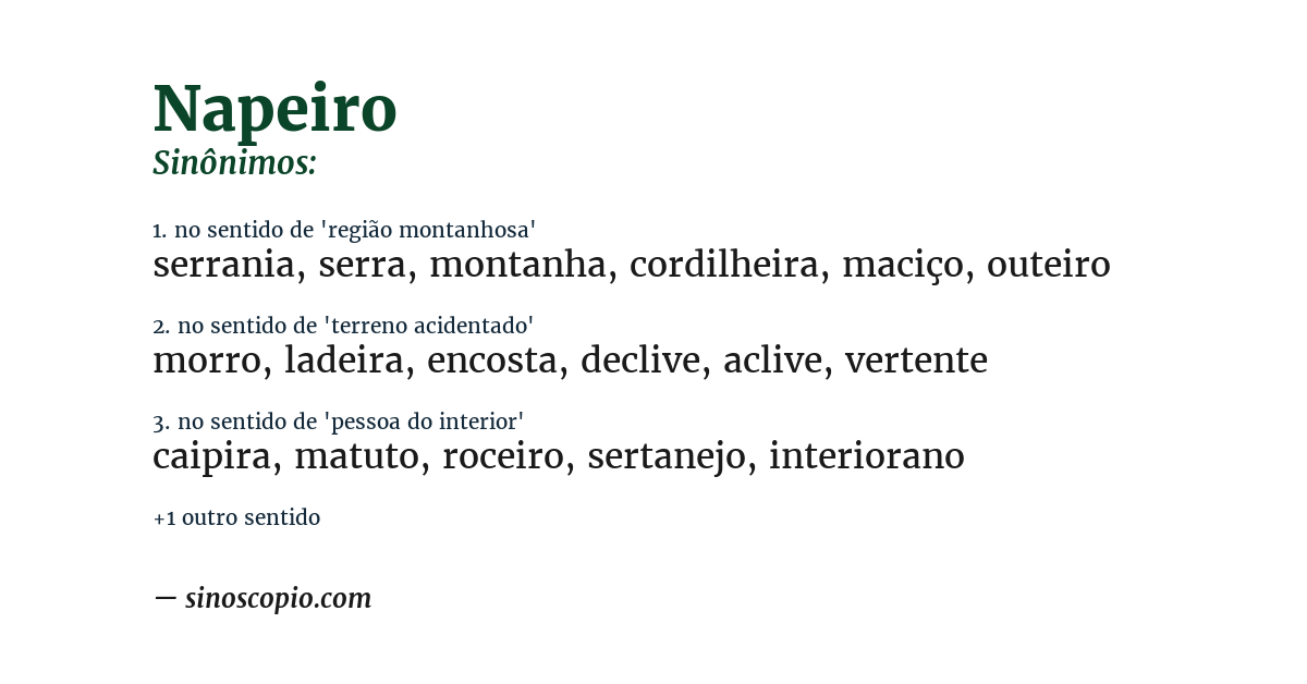 Sinônimo de napeiro