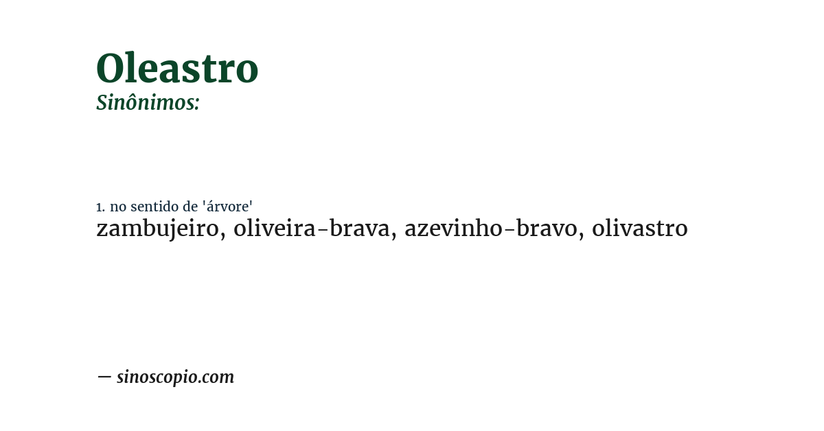 Sinônimo de oleastro