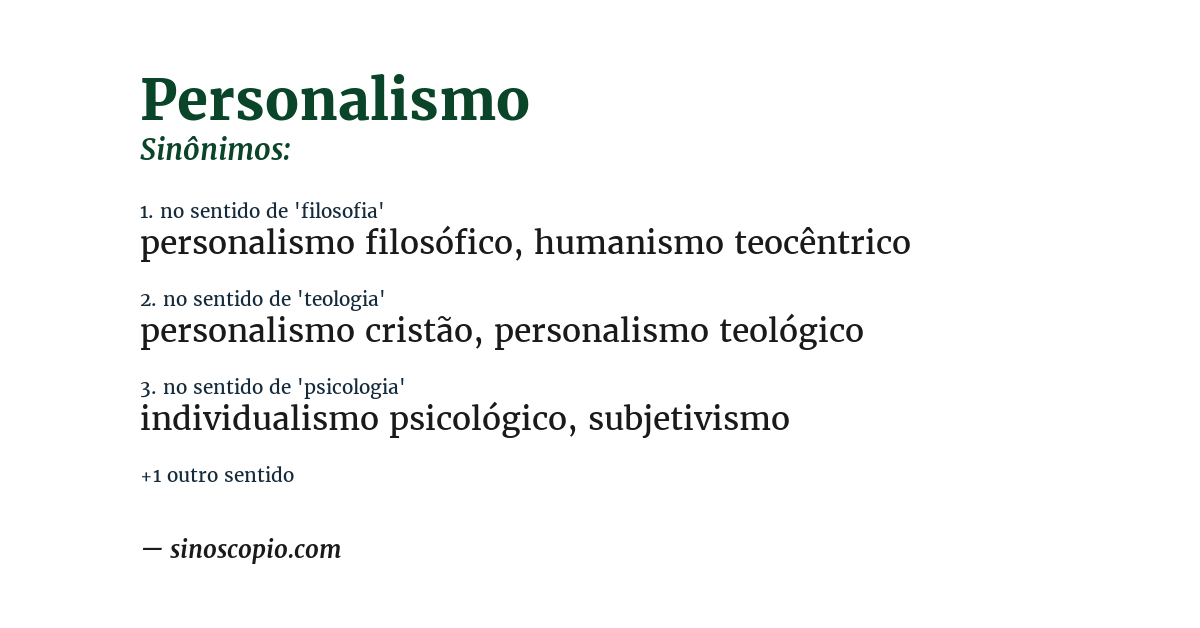 Sinônimo de personalismo