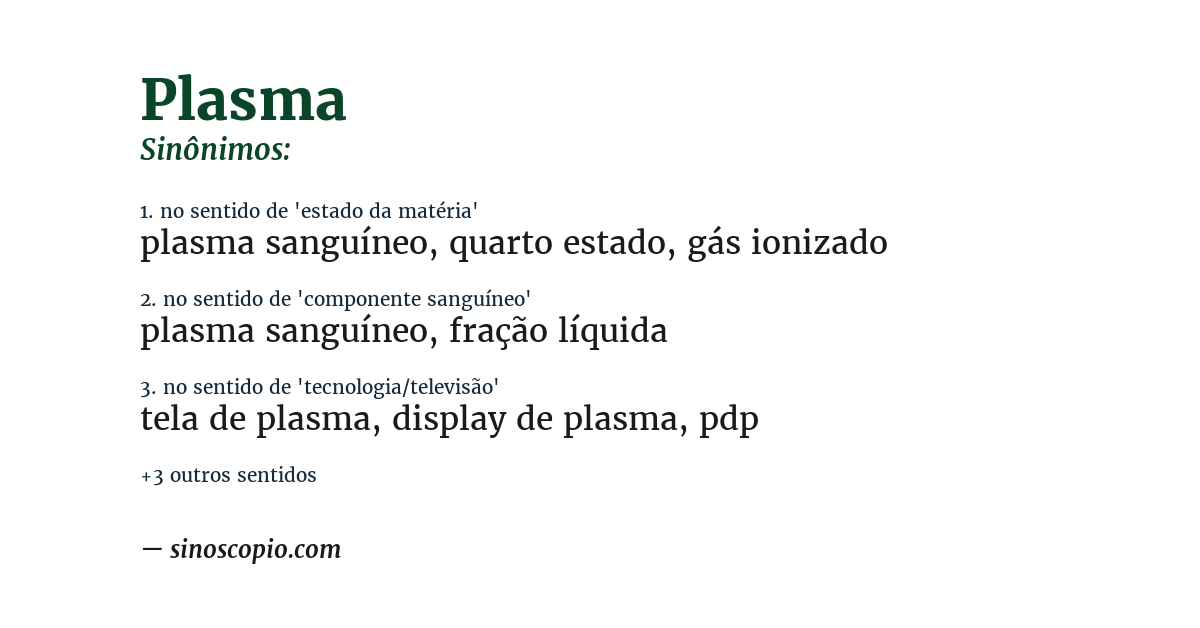 Sinônimo de plasma