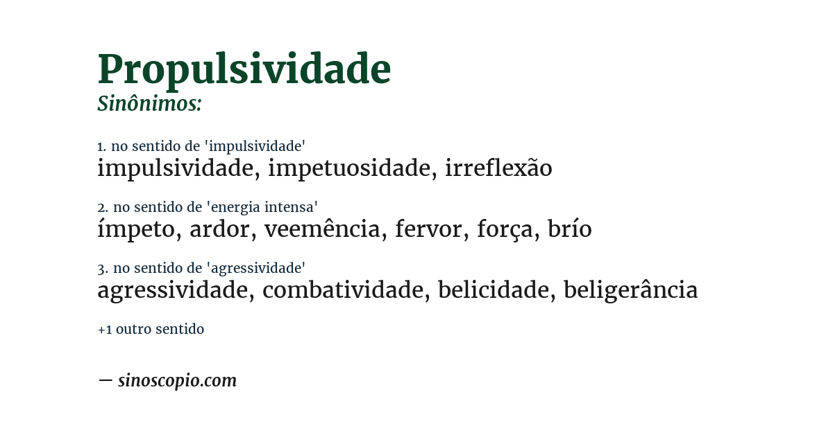 Sinônimo de propulsividade