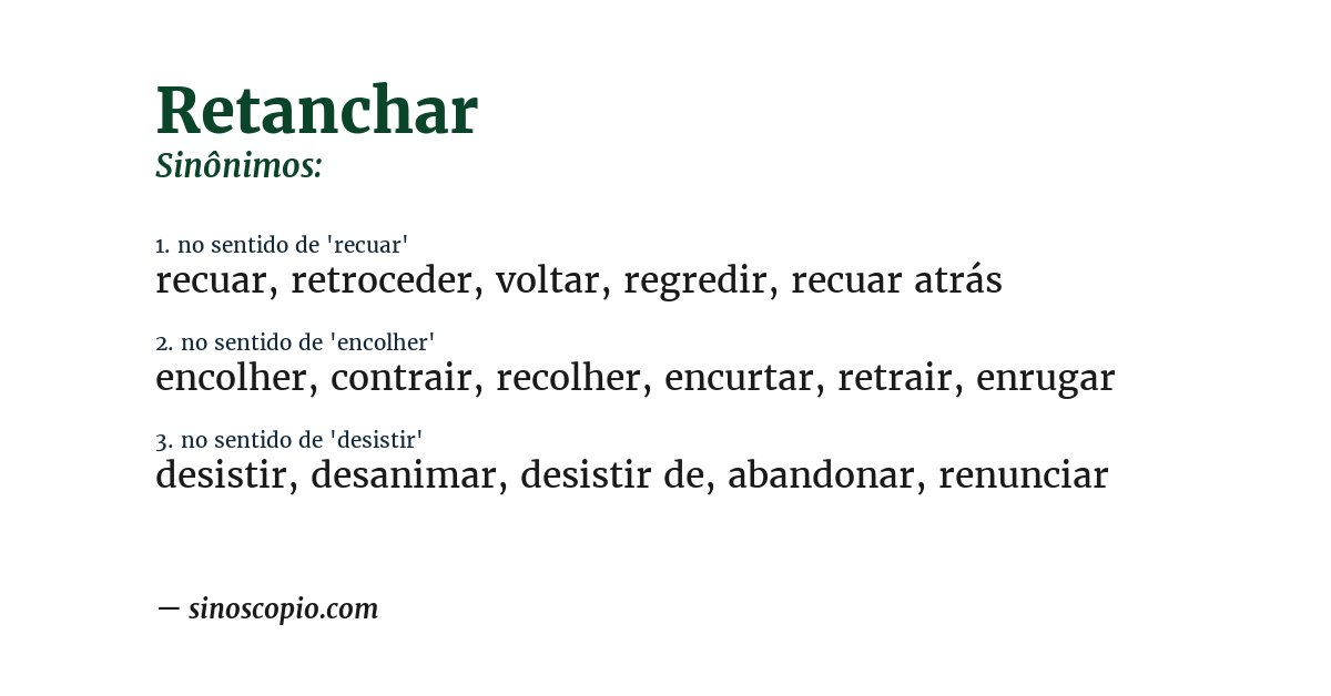 Sinônimo de retanchar