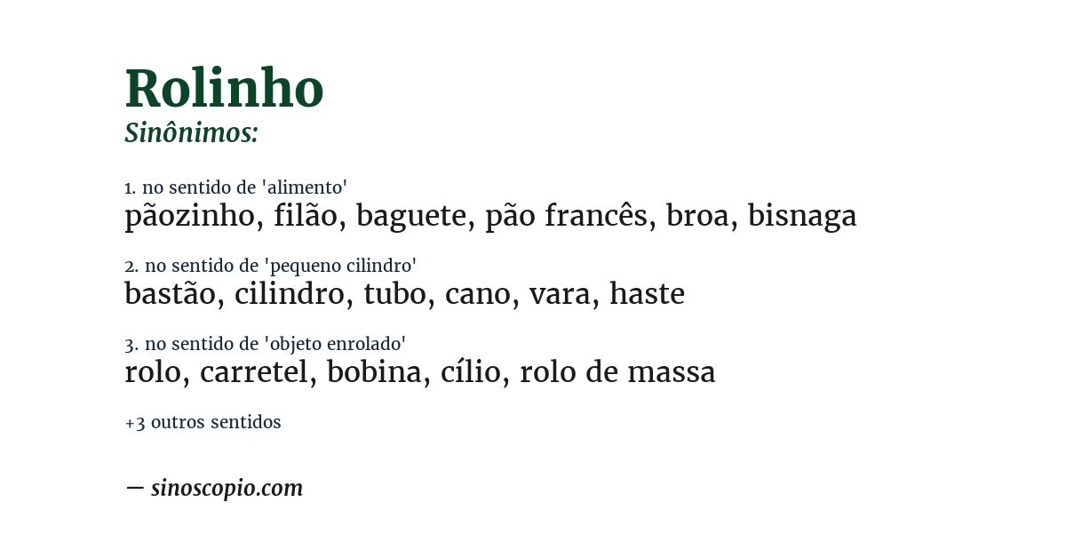 Sinônimo de rolinho