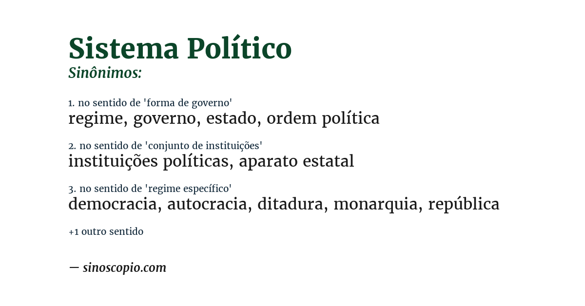 Sinônimo de sistema político