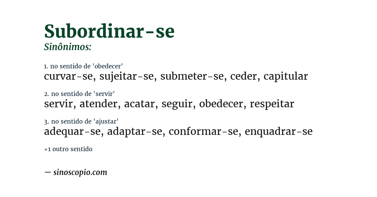 Sinônimo de subordinar-se