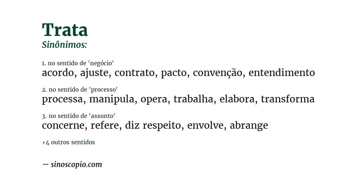 Sinônimo de trata