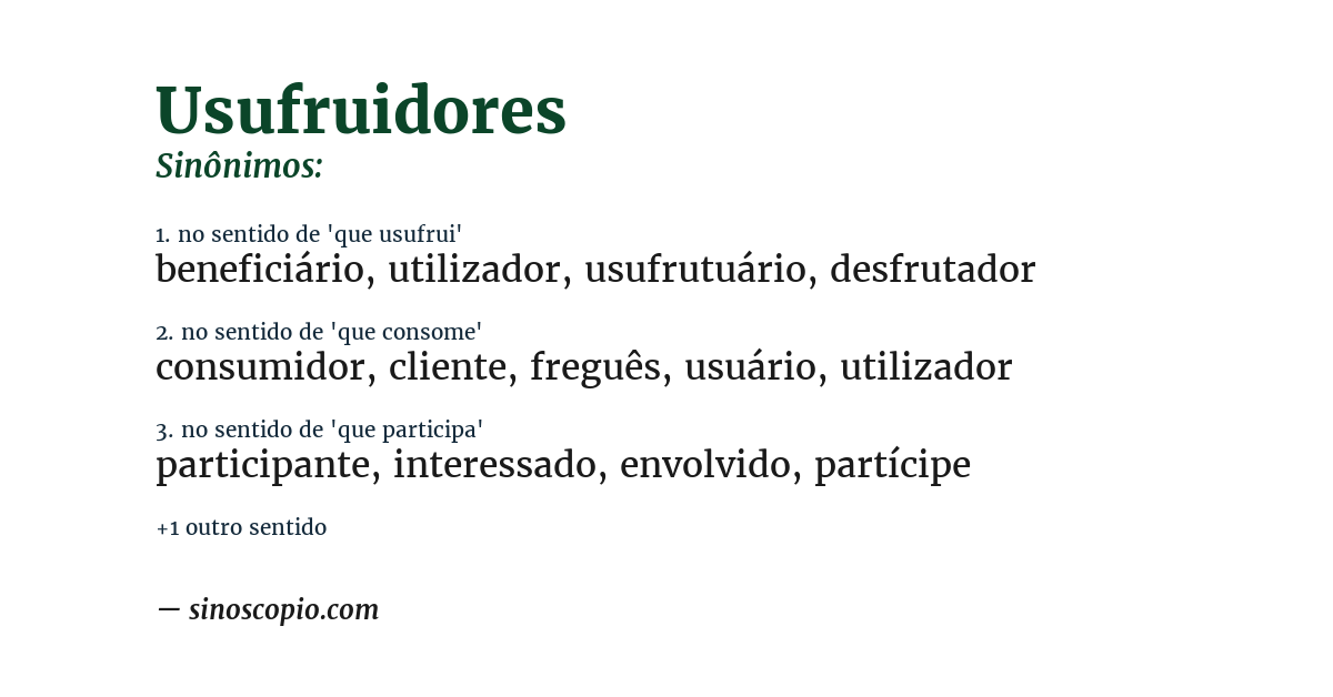 Sinônimo de usufruidores