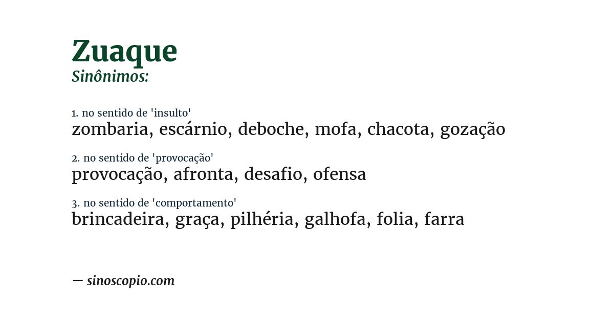 Sinônimo de zuaque
