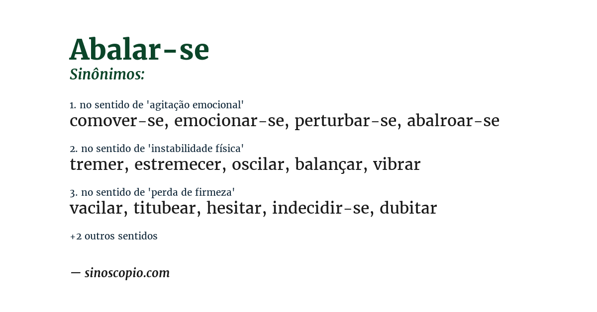 Sinônimo de abalar-se