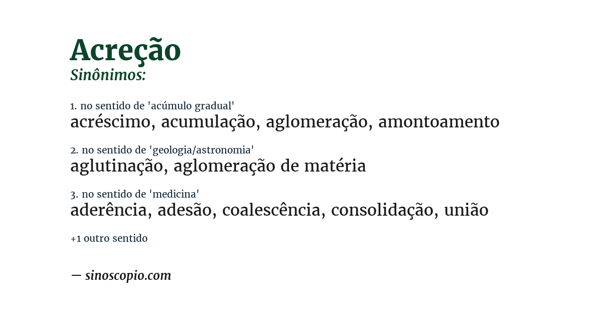 Sinônimo de acreção