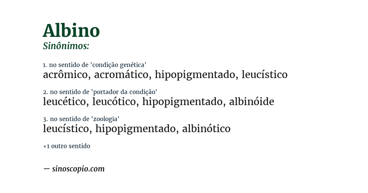 Sinônimo de albino