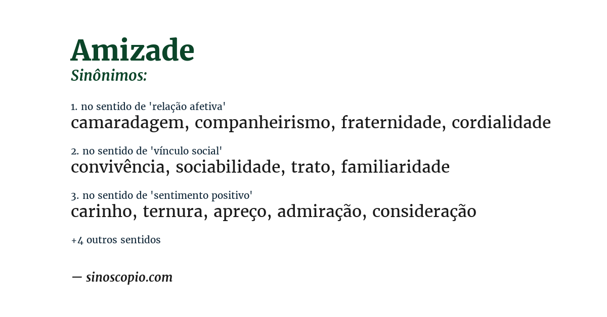 Sinônimo de amizade