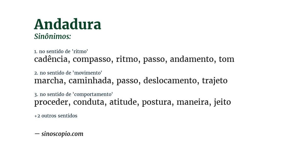 Sinônimo de andadura