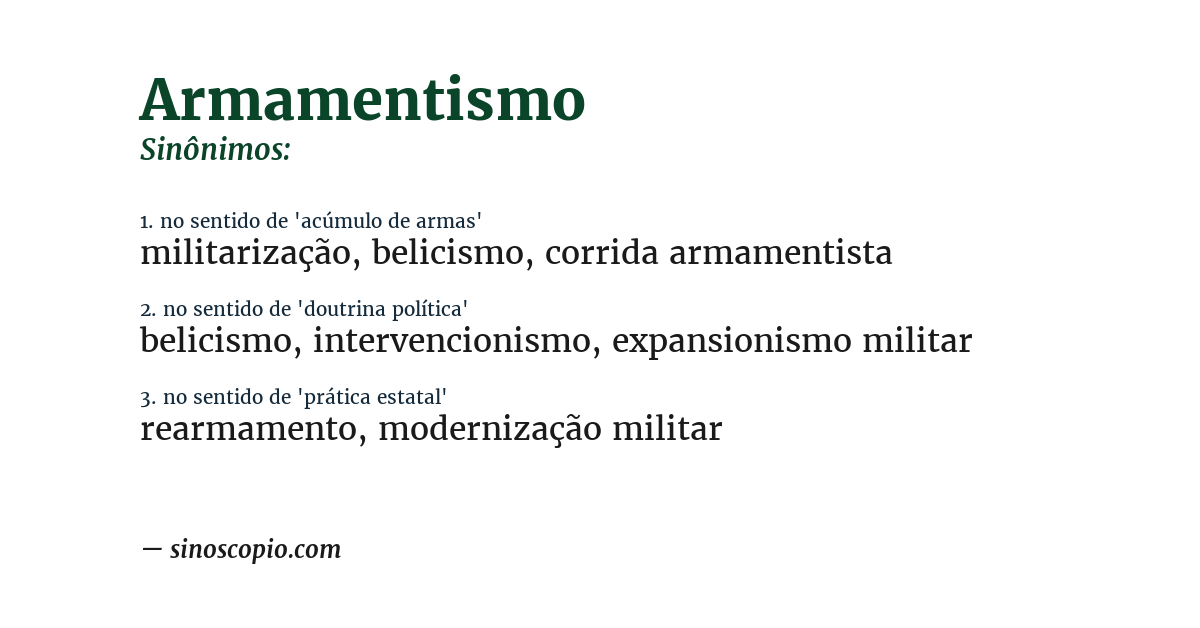 Sinônimo de armamentismo