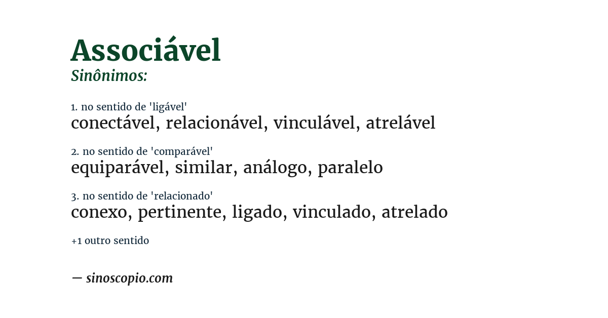 Sinônimo de associável