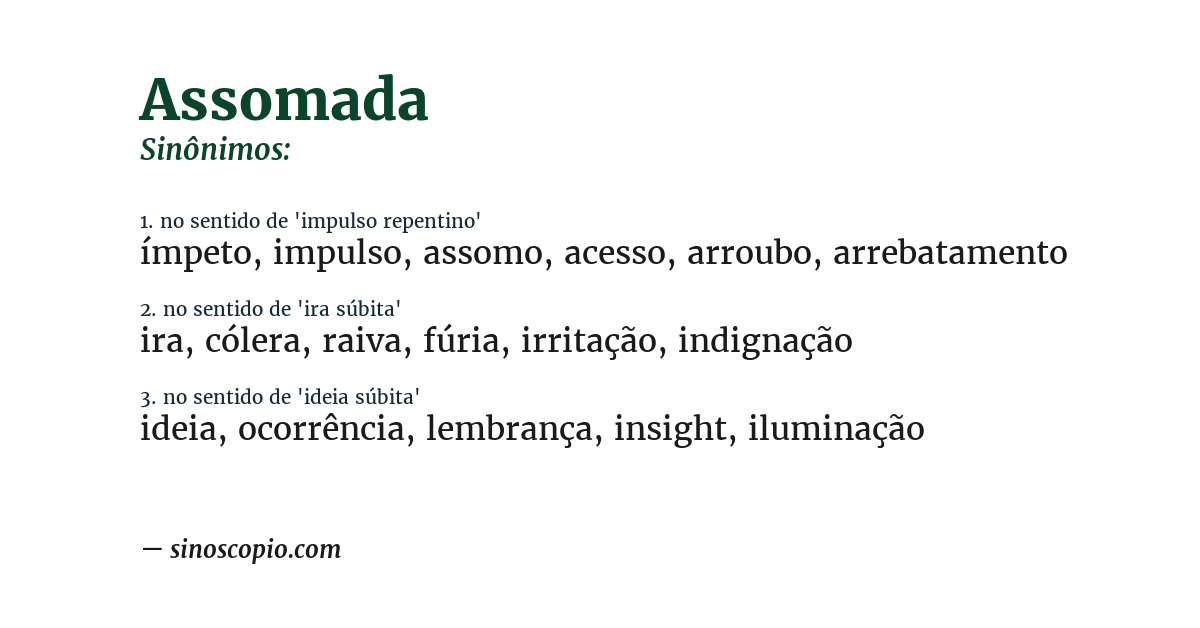 Sinônimo de assomada