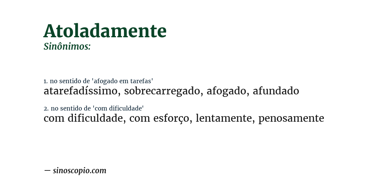 Sinônimo de atoladamente
