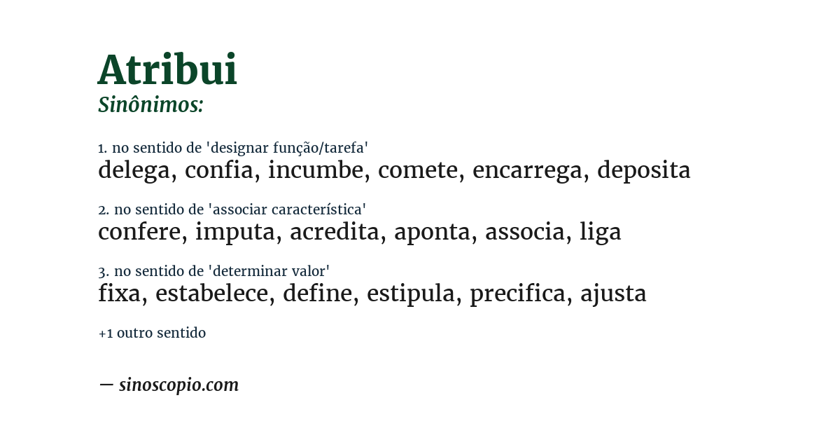 Sinônimo de atribui