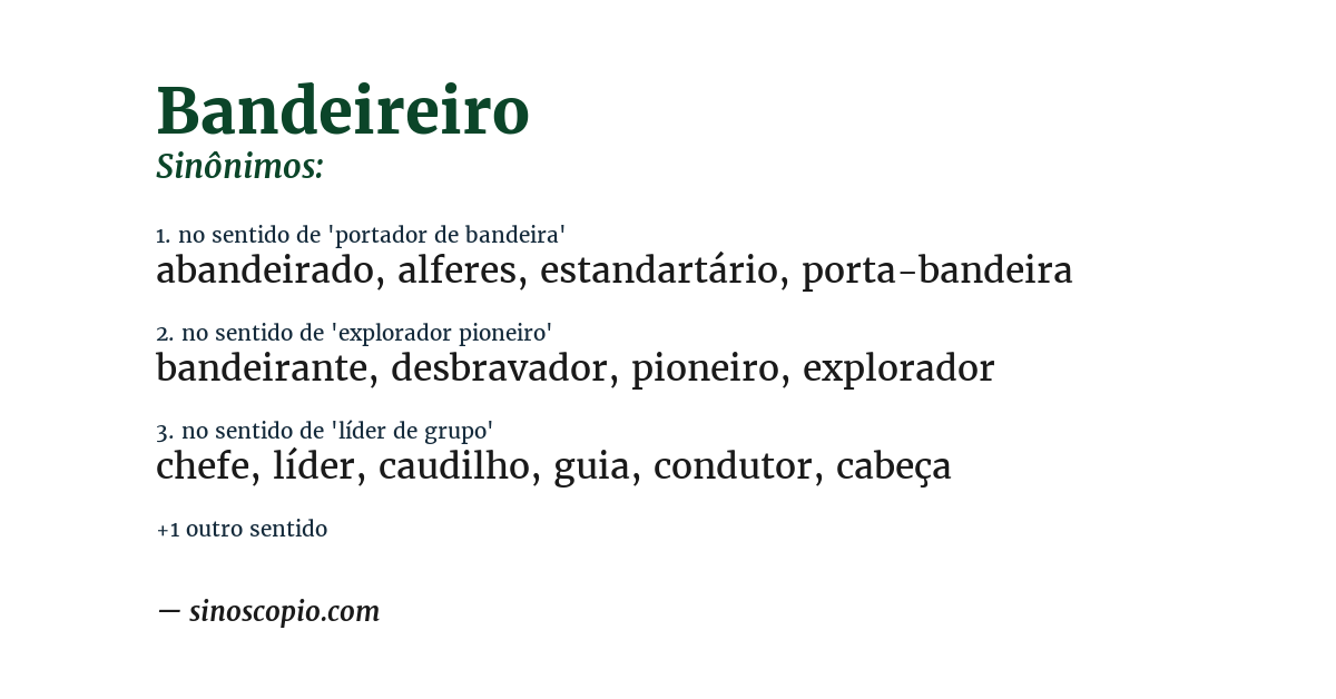 Sinônimo de bandeireiro