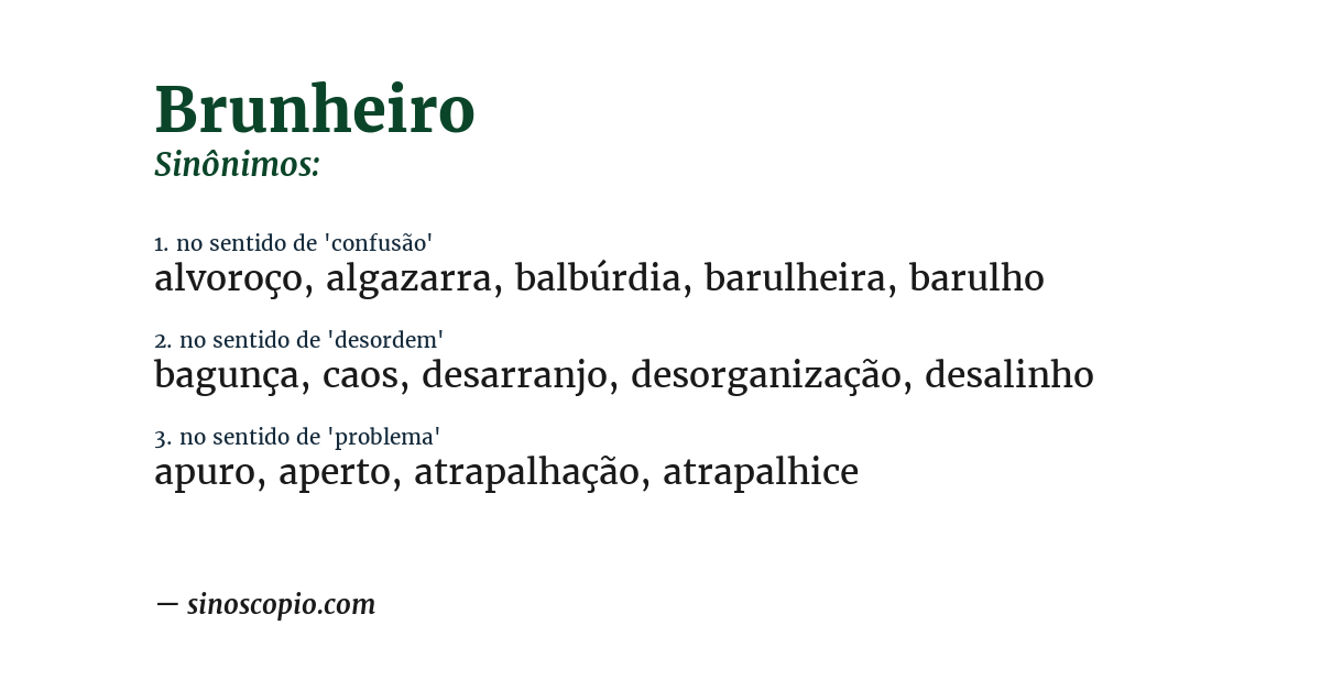 Sinônimo de brunheiro