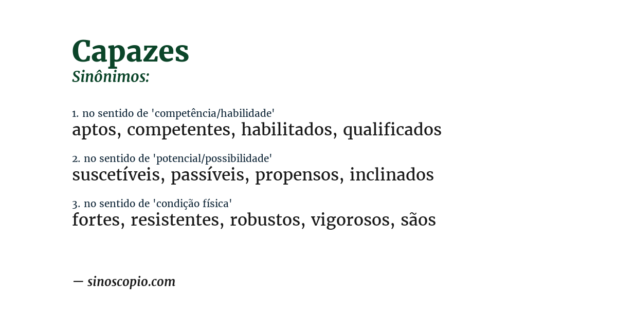 Sinônimo de capazes