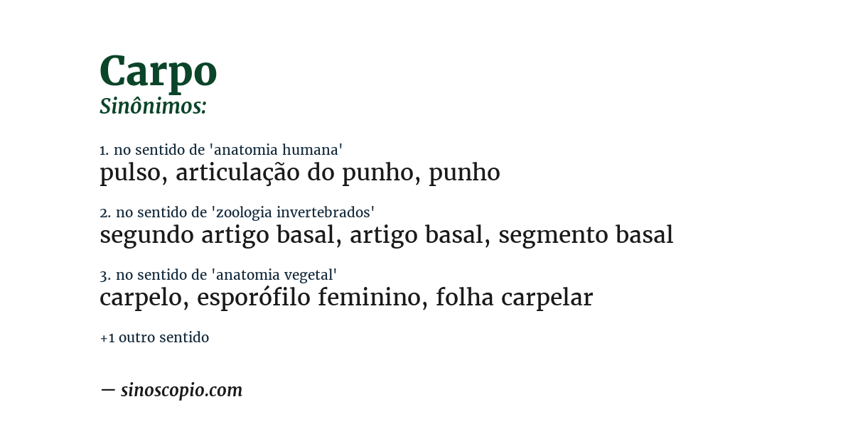 Sinônimo de carpo