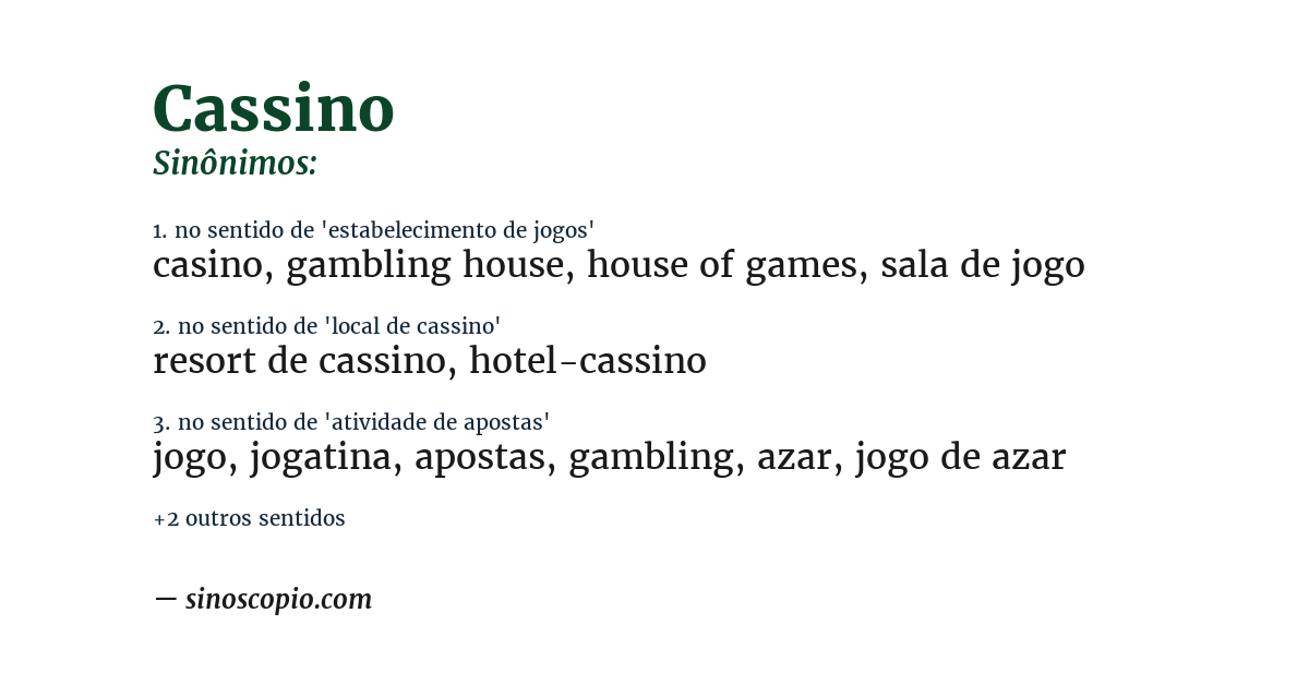 Sinônimo de cassino