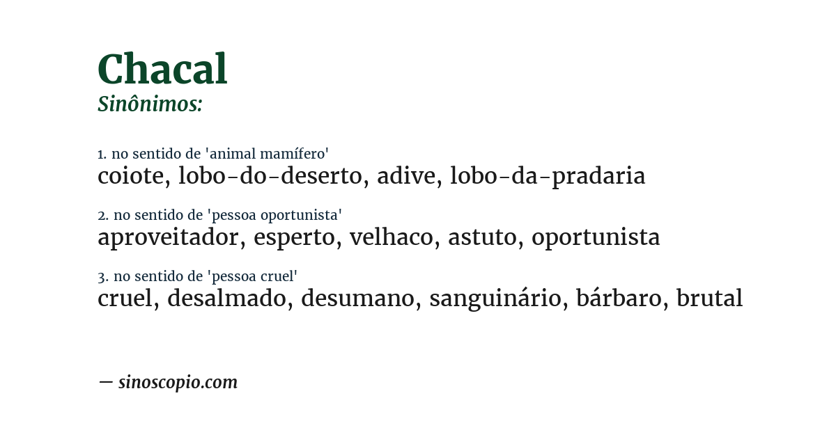 Sinônimo de chacal