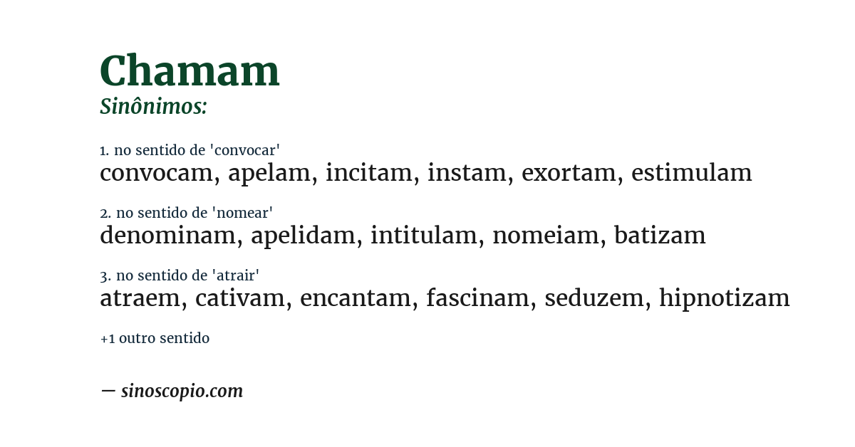 Sinônimo de chamam