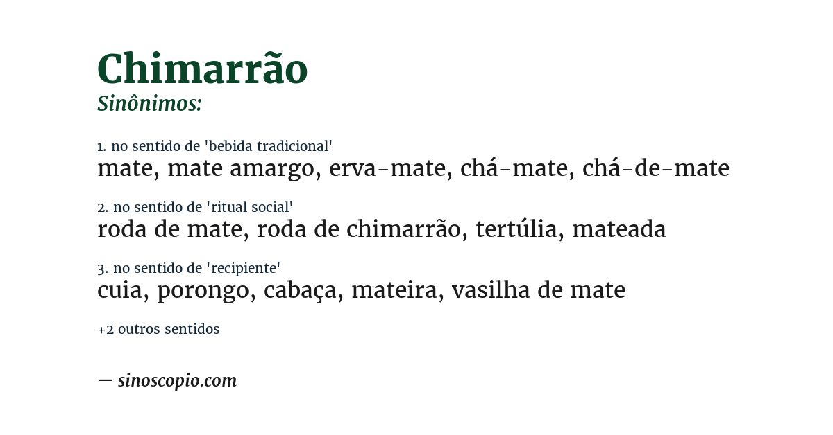 Sinônimo de chimarrão