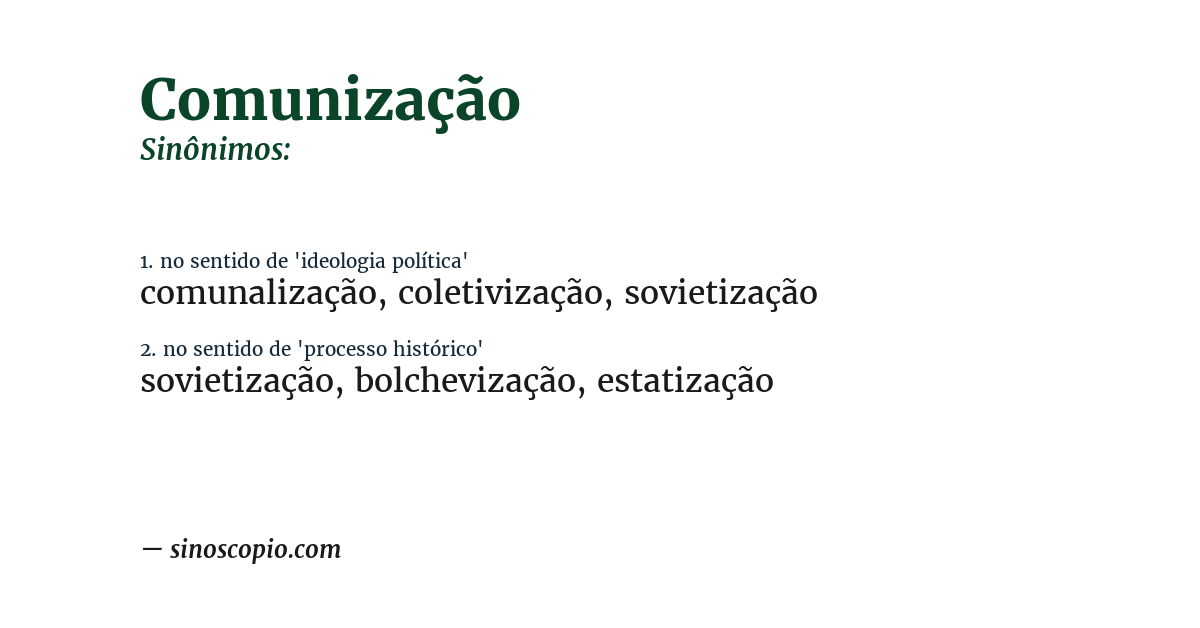 Sinônimo de comunização