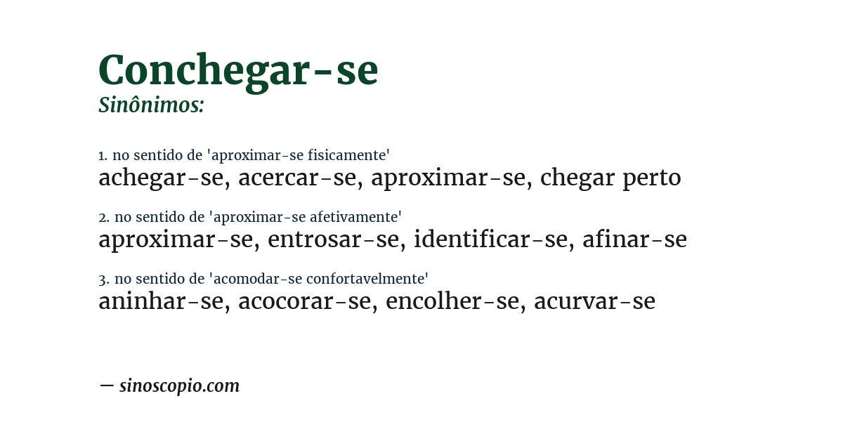Sinônimo de conchegar-se