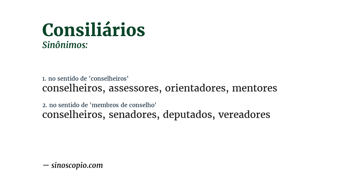 Sinônimo de consiliários
