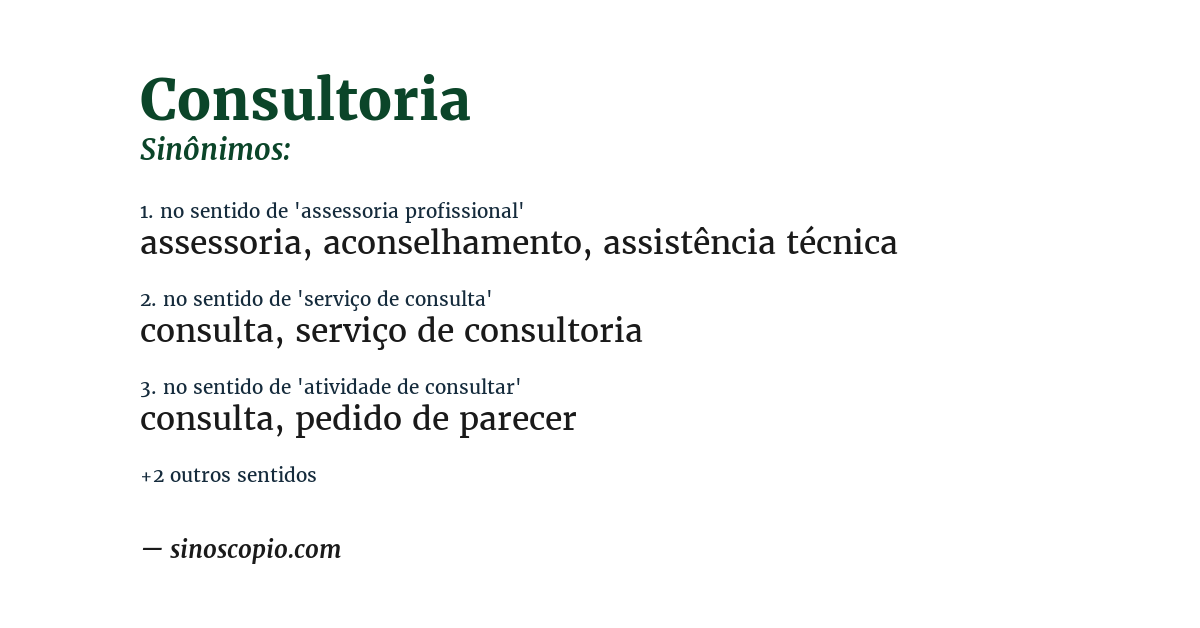 Sinônimo de consultoria