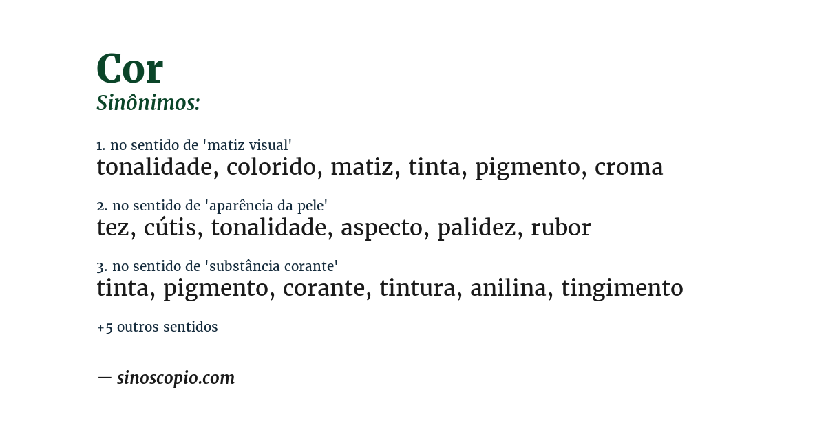 Sinônimo de cor