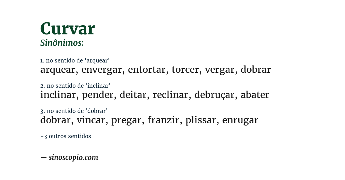 Sinônimo de curvar