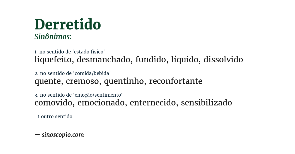 Sinônimo de derretido