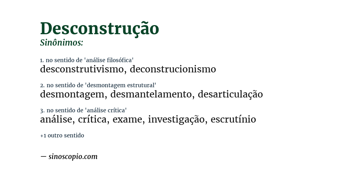 Sinônimo de desconstrução