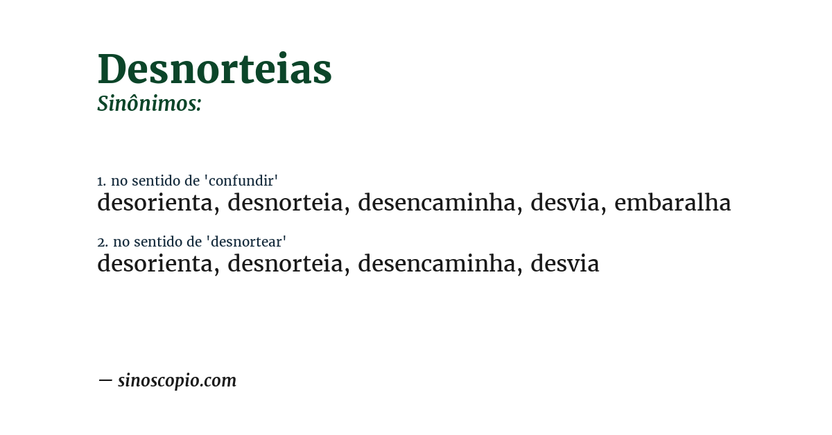 Sinônimo de desnorteias