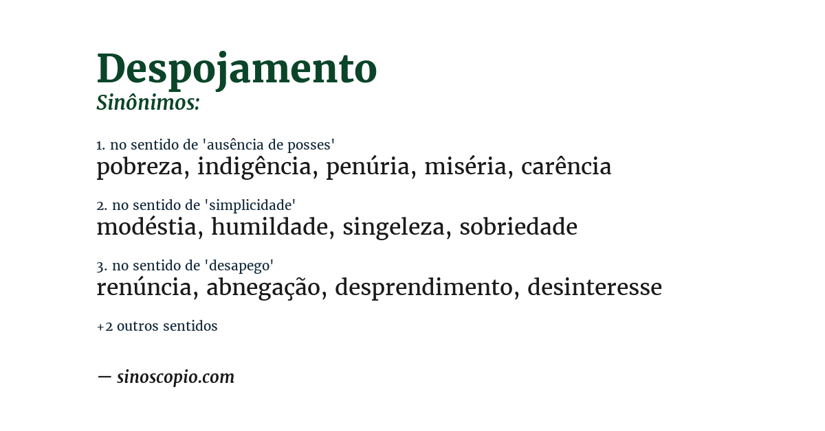 Sinônimo de despojamento
