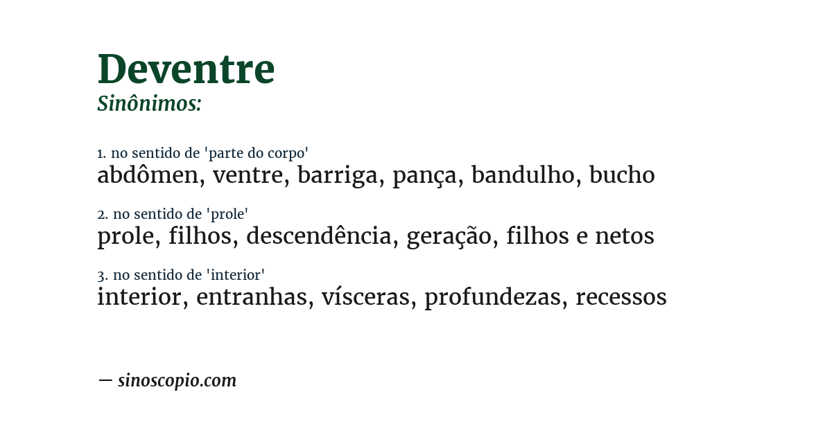 Sinônimo de deventre