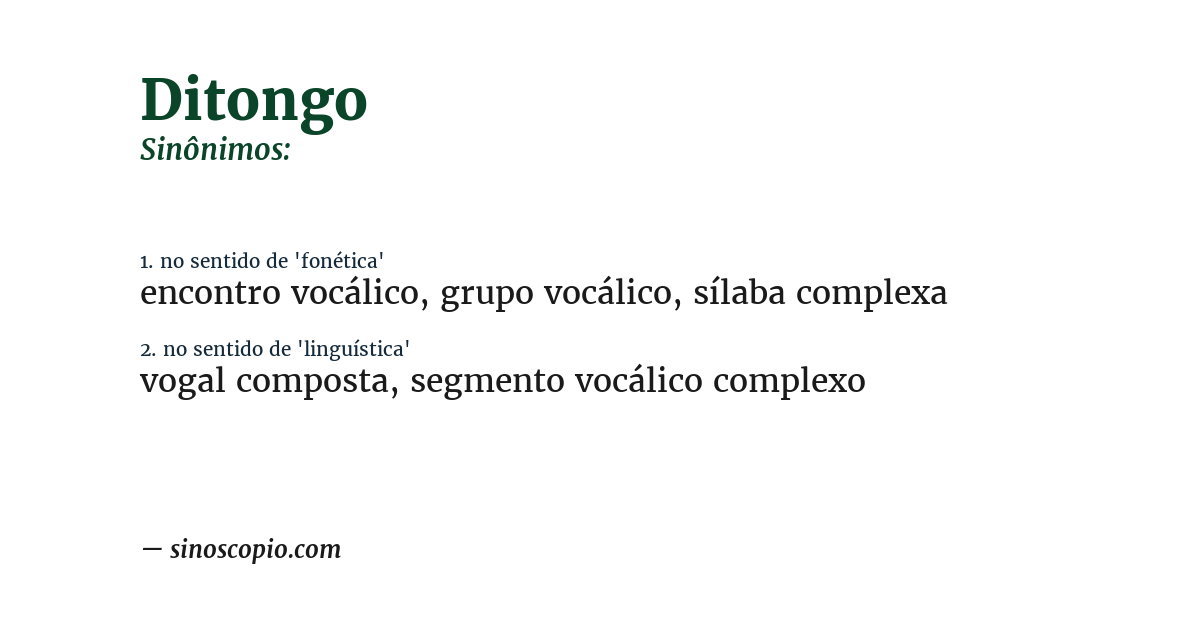 Sinônimo de ditongo