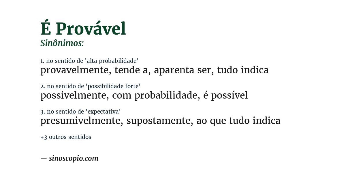Sinônimo de é provável