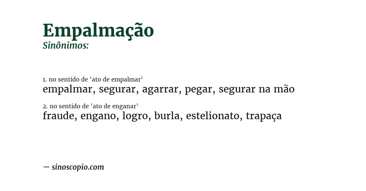 Sinônimo de empalmação