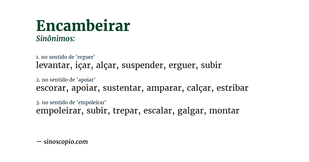 Sinônimo de encambeirar