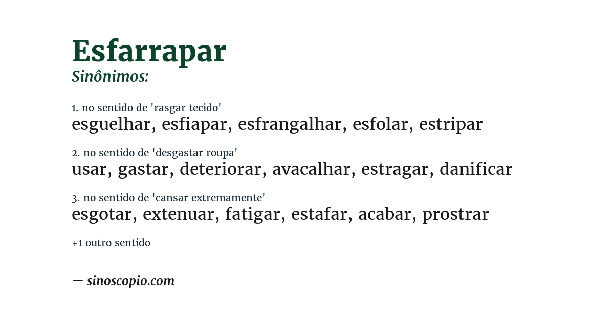 Sinônimo de esfarrapar
