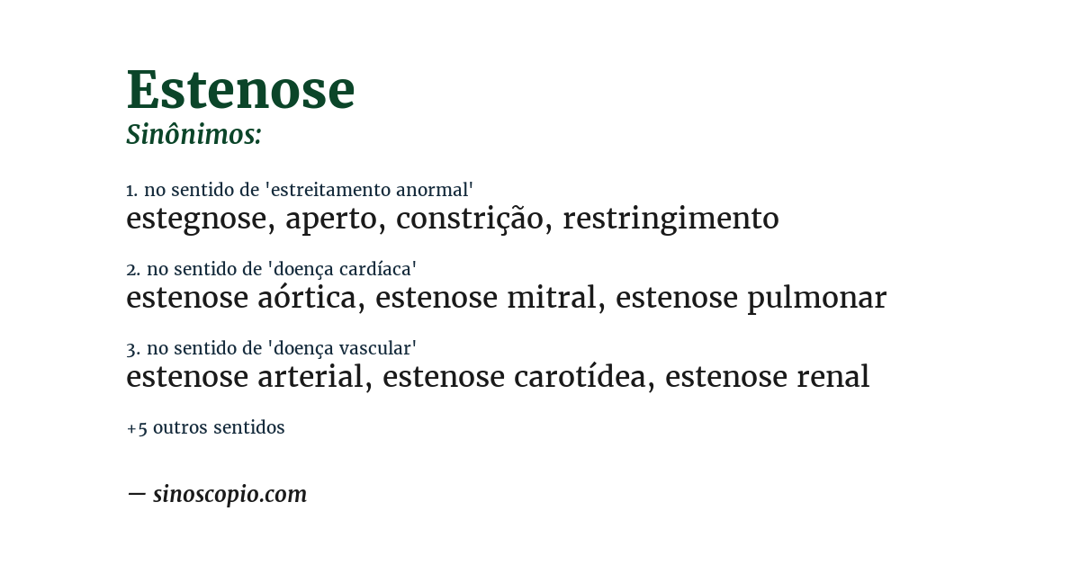 Sinônimo de estenose