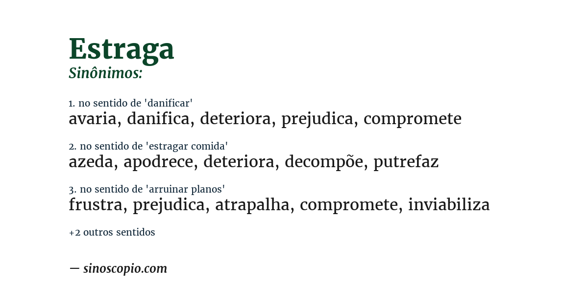 Sinônimo de estraga