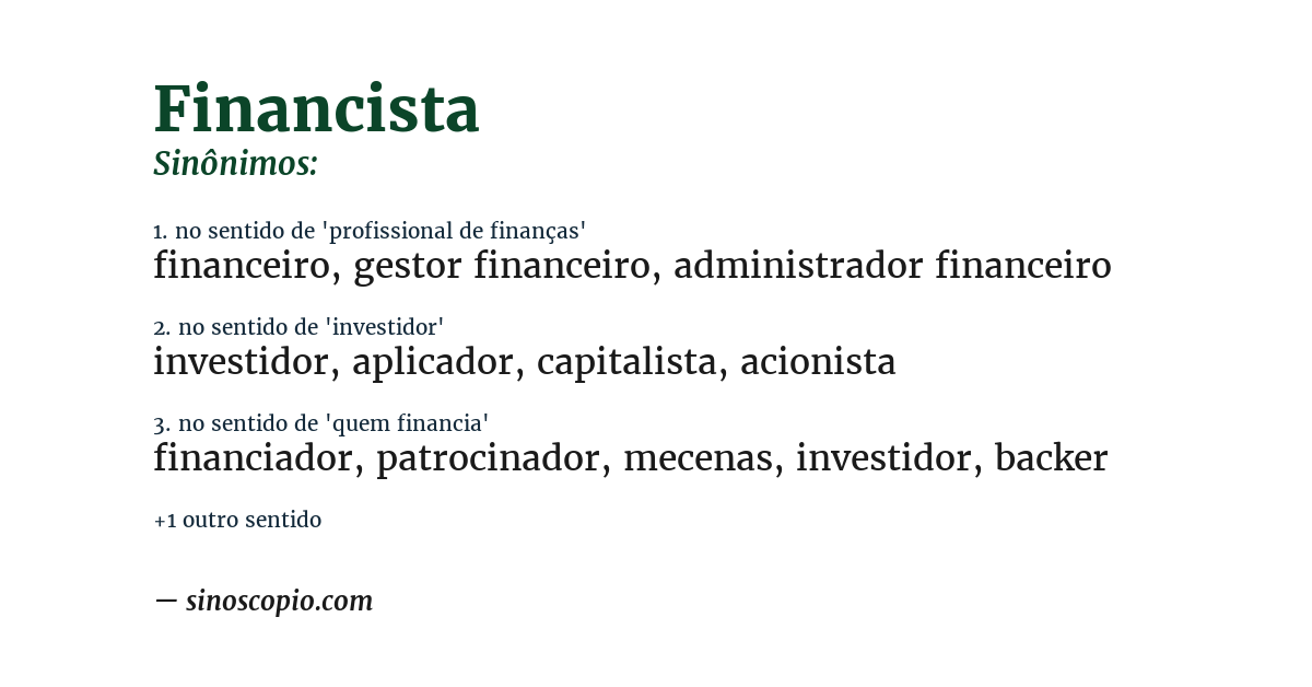 Sinônimo de financista