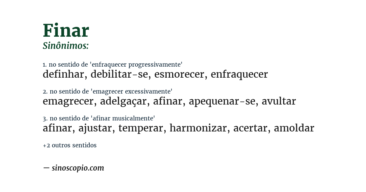 Sinônimo de finar